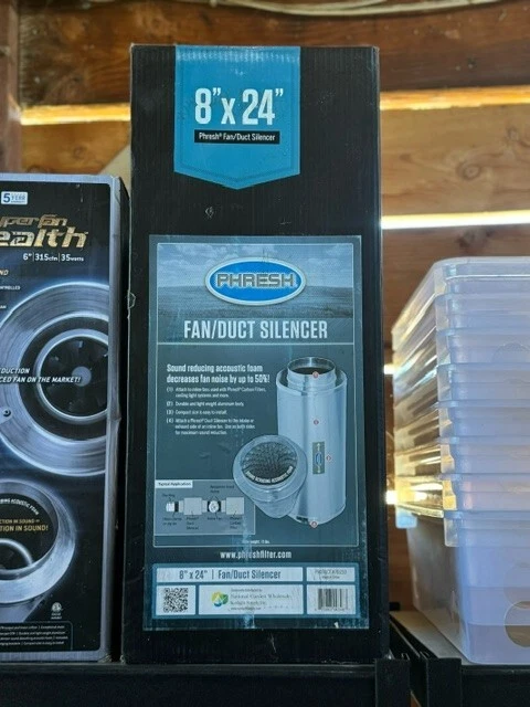 Phresh Fan/Duct Silencer 8" x 24" Sound Reducing Ducting Fan Muffler Combo - Image 1 of 1