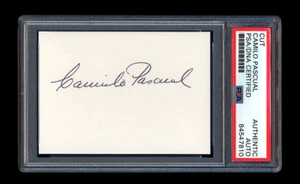 CAMILO PASCUAL SIGNED MINT CUT PSA/DNA AUTOGRAPHED 5 TIME ALL STAR TWINS HOF - Picture 1 of 1