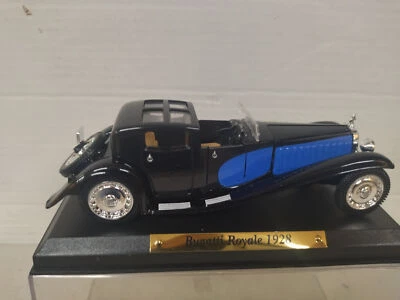 BUGATTI 41 ROYALE 1928 BLUE & BLACK 1:43 SOLIDO HACHETTE - Imagen 1 de 4