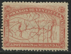 Venezuela 1896 50 cent red mint o.g. (JD) - Foto 1 di 1