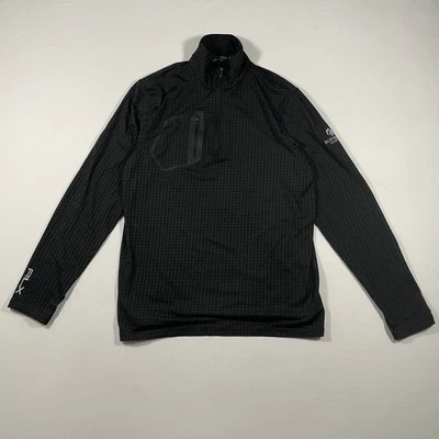 Camiseta Pulôver Masculina RLX Ralph Lauren Graph Check 1/4 Zíper Preta Manga Longa M” - Imagem 1 de 4