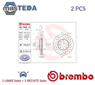 0976281X BREMSSCHEIBEN SATZ VORNE BREMBO 2PCS NEU OE QUALITÄT - Image 1 of 4