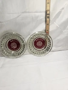 Lot Of 2 Vintage Bally's Casino Glass Ashtray Las Vegas-Reno-Atlantic City 4.5" - Picture 1 of 5