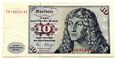 Germany 10 Zehn Deutsche Mark 1970 World Banknote Currency Paper Money Vintage  - Image 1 of 4