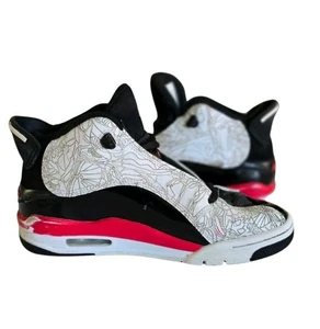 NIKE AIR JORDAN Dub Zero Kids Size 4.5 Youth, White Red Black Hi Top Sneakers  - Picture 1 of 12