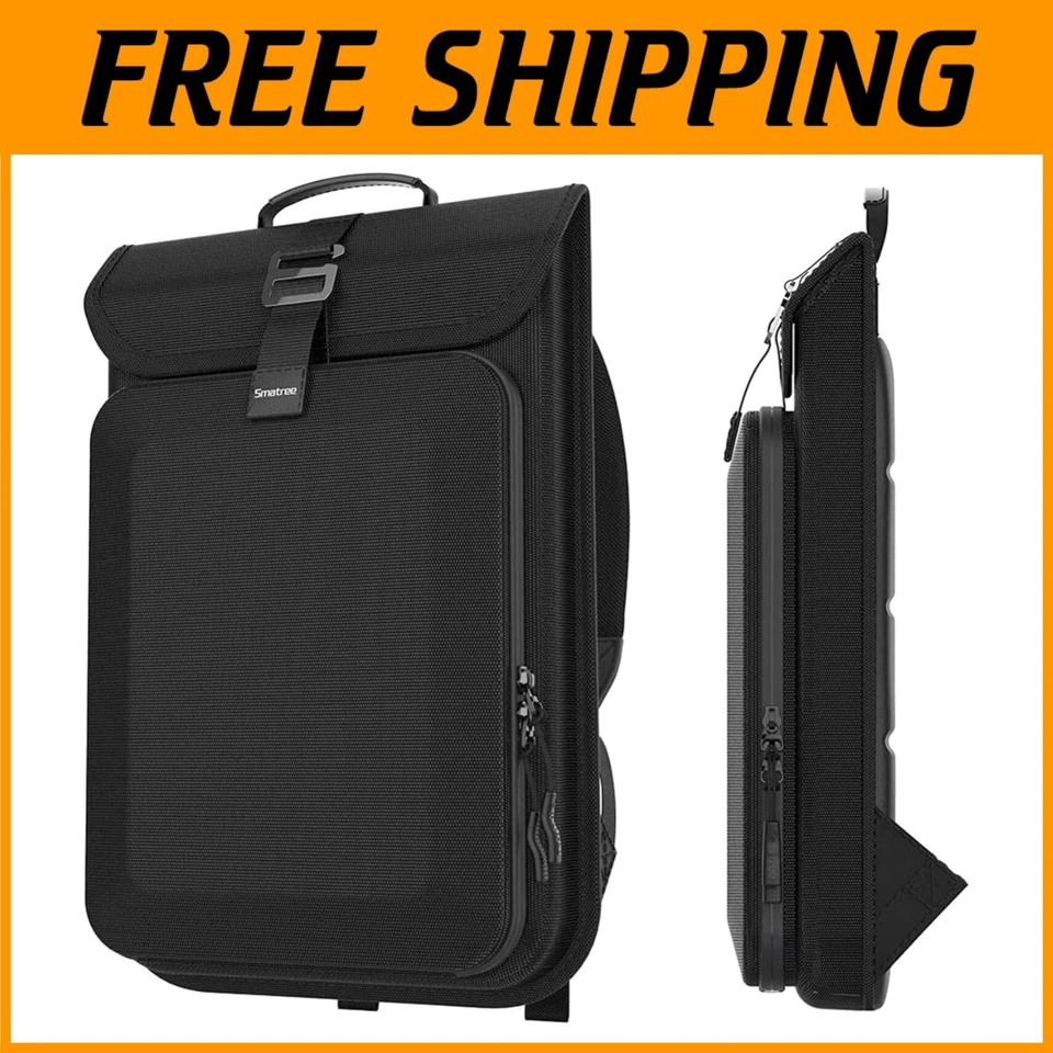 Elegante mochila delgada para computadora portátil de negocios para dispositivos de 13-16 pulgadas, doble compartimento Foto 1 de 4