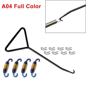 Motor Exhaust Pipe Muffler Mounting Springs Hooks Set Link A04 Full Color Iron - Picture 1 of 6