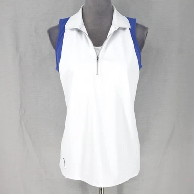 Ralph Lauren RLX Golf Top Womens Large White Attached Sports Bra Quarter Zip Vtg - Изображение 1 из 4