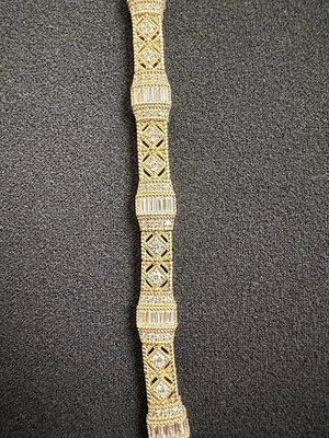 NUEVO Brazalete Judith Ripka de Plata 925 y Diamonique Estate revestido de oro de 14K, 8 pulgadas Foto 1 de 4