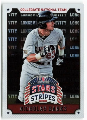2015 Nicholas Banks Panini USA Baseball Stars & Stripes Rookie Longevity Hobby - Image 1 of 2