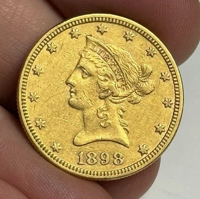 XF 1898-P $10 Liberty Head Gold Eagle, Problem-Free U.S. Coin Extra Fine - Image 1 of 2