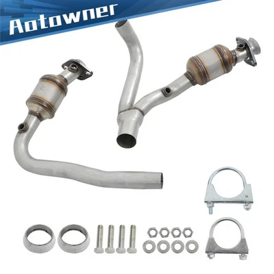 For Dodge Dakota 3.7L & 4.7L 2004-2008 2009 2010 Y Pipe Catalytic Converters Set - Изображение 1 из 4