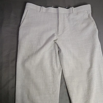 Pantalones Seersucker Para Hombres 32x32 Calce Ajustado Frente Plano Clásicos Golf Informales Preppy Chinos Foto 1 de 4