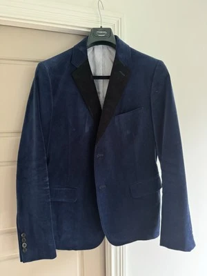 Chaqueta de Esmoquin Martin Greenfield Coltrane Terciopelo Azul Marino Con Solapa Negra Foto 1 de 4