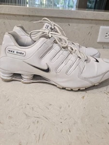 Nike Shox NZ SL Triple White Black Leather Mens Size 11.5 - Picture 1 of 10