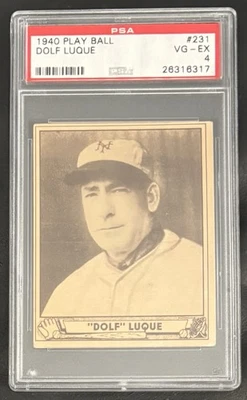 Liga Negra 1940 Play Ball Adolfo Luque Béisbol Cubano Salón de la fama MLB NY Giants PSA 4 Foto 1 de 2