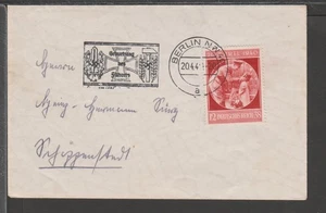 ✔️ DEUTSCHLAND 3. Reich 2. Weltkrieg Sonderstempel SELTENER BRIEF GEBURTSTAG des Führers A.H. - Bild 1 von 1
