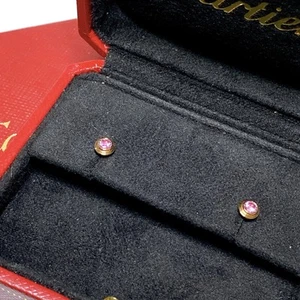 Cartier D'Amour Earrings Pink Sapphire 750 K18 Rose Gold Pinkg Gold w/Box - Picture 1 of 9