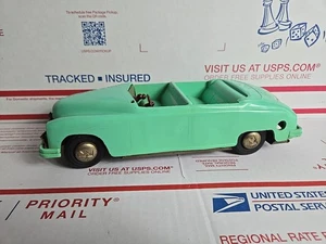 TOY FOUNDERS KAISER CONVERTIBLE CAR WIND UP PLASTIC TOY 1950s IN Green, *AS IS* - Picture 1 of 24