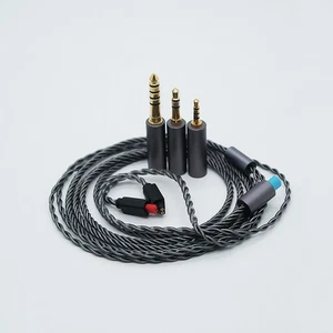 Spina cavo audio intercambiabile 3 in 1 rame placcato argento senza ossigeno 3 - Foto 1 di 16