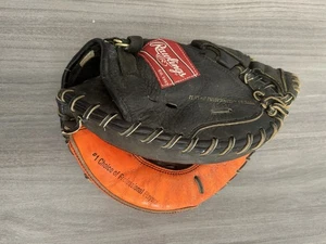 Guante de cuero RAWLINGS LiTe Toe RCM30BT para receptores de béisbol derecho negro/naranja - Imagen 1 de 9