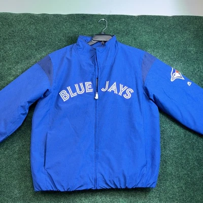 Hombres TORONTO BLUE JAYS Base Térmica Azul Cremallera Completa Chaqueta Talla Grande Majestuosa Foto 1 de 4