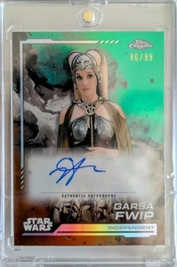Topps Chrome Star Wars 2024 Jennifer Beals As Garsa Fwip Auto AU-JN /99 - Picture 1 of 2