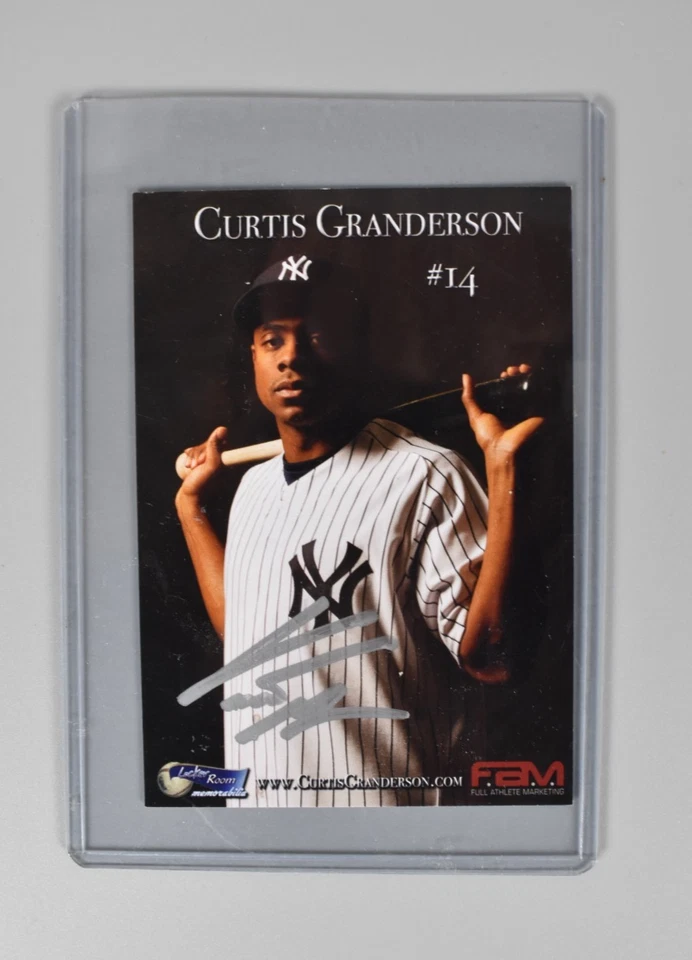Tarjeta fotográfica pequeña firmada por Curtis Granderson autografiada de los Yankees de Nueva York Foto 1 de 1