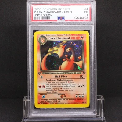 🔥 PSA 1 POOR 1ST EDITION DARK CHARIZARD HOLO RARE | TEAM ROCKET 4/82🔥 - Image 1 of 3