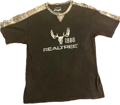 Realtree 1986 Black And Camo Men’s T-Shirt Size XL Buckhorn River Hunting - Image 1 of 3