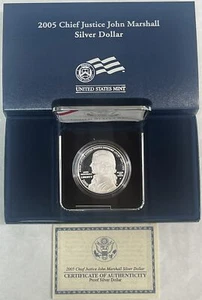 2005 P SILVER $1 USA CHIEF JUSTICE JOHN MARSHALL COMMEMORATIVE PROOF COIN OGP - Picture 1 of 3