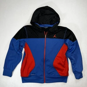 Air Jordan Boy Hooded Jacket - Black, Blue & Orange - Jumpman - Therma-Fit L - Picture 1 of 6
