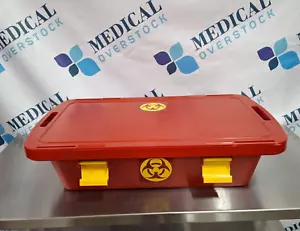 Medline Biohazard Instrument Transport Container 29"x19"x8" REF MDSTRANSPORT - Picture 1 of 9