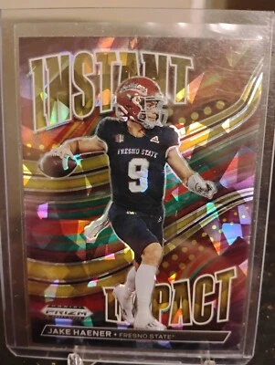 2023 Panini Prizm Draft Picks instant Impact Gold Ice Prizm #II-7 Jake Haener rc - Image 1 of 2