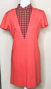 Vintage 1960's Orange Mod Wool Knit Mini Dress size 10 MCM Italy - Picture 1 of 12