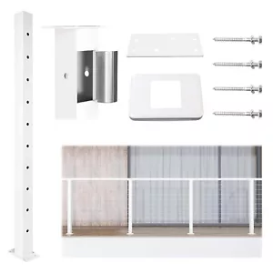 Muzata Kabel Geländer Pfosten Aufputz Vierkant Schweißlos 36”x2”x2” Edelstahl - Bild 1 von 5