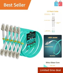 Premium LC to LC Multimode Fiber Cable 10G - 1M Length, 5 Pack for Data Centers - Picture 1 of 10