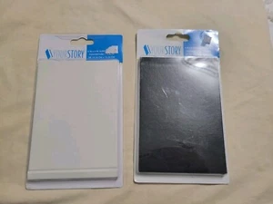 2 Your Story 4x6 Binder Album Cover Black Leather & White Linen Texture Provo  - Picture 1 of 4