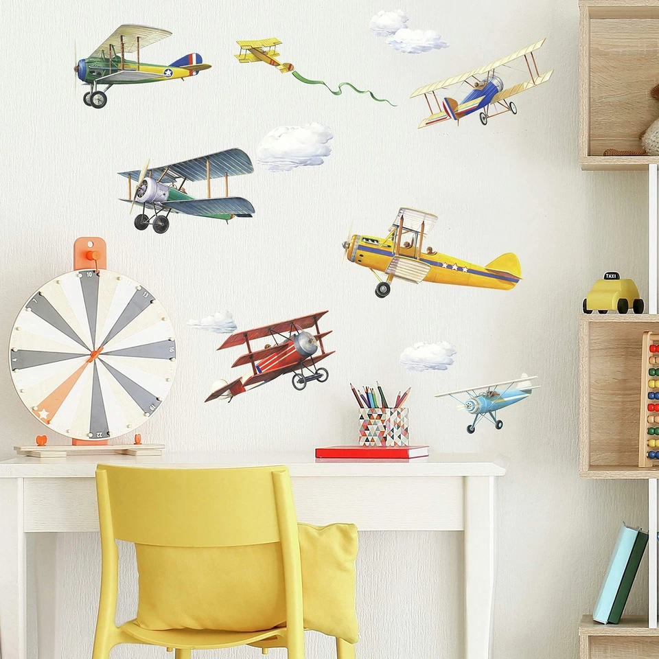 VINTAGE PLANES ROOMMATES PEEL AND STICK WALL DECALS # RMK1197SCS