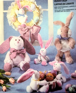 Vtg McCalls 886 3500 Sew Pattern Easter Bunny Rabbit Stuffed Toys Wreath Eggs - Picture 1 of 4