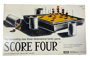Juego de mesa Score Four de colección Lakeside 3D juego familiar estrategia 1971 completo - Imagen 1 de 3