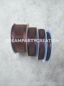 BROWN Organza SATIN EDGE Sheer Ribbon 100% nylon Choose Size & Yardage - Picture 1 of 1