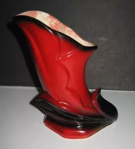 Vintage Retro Shawnee Keramik Retro kleine schwarz-rote Vase USA 6" hoch - Bild 1 von 6