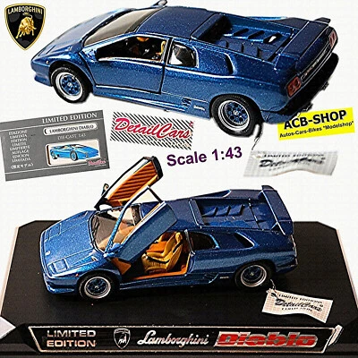 Coches Lamborghini Diablo cupé 1996-98 azul metálico 1:43 detalle edición limitada Foto 1 de 4