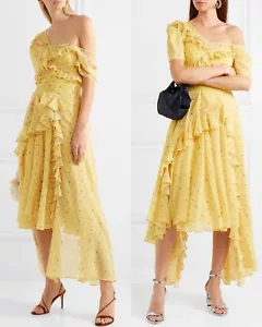 Preen by Thornton Bregazzi “Kennedy” lemon rose ruffle dress. Size M. RRP £900 - Picture 1 of 9