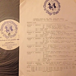 RADIO SHOW: COUNTRY TOP 10 10/24/88 PROFILE: ALABAMA; SOUTHERN PACIFIC, ROSANNE - Picture 1 of 1