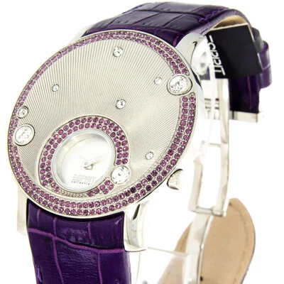 ESPRIT Collection Damenuhr lila EL101632F05 Lederband Krokoprägung Faltschließe - Bild 1 von 3