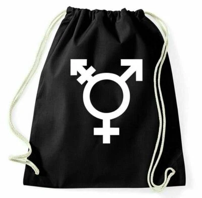 Sac À Dos Transgenre Logo De Genre Sac De Sport Sac En Jute Trans - Photo 1/4