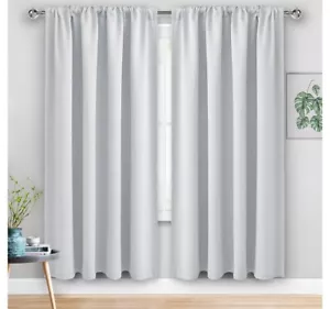 Cortinas opacas para dormitorio - 60 pulgadas 60" W x 63" L (paquete de 2) blanco grisáceo - Imagen 1 de 7