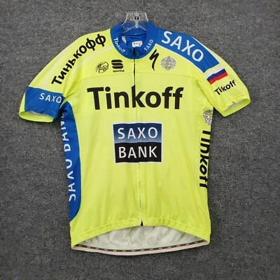 Camiseta deportiva de ciclismo Tinkoff Saxo para hombre XL verde deportiva World Tour bicicleta cremallera completa Foto 1 de 4